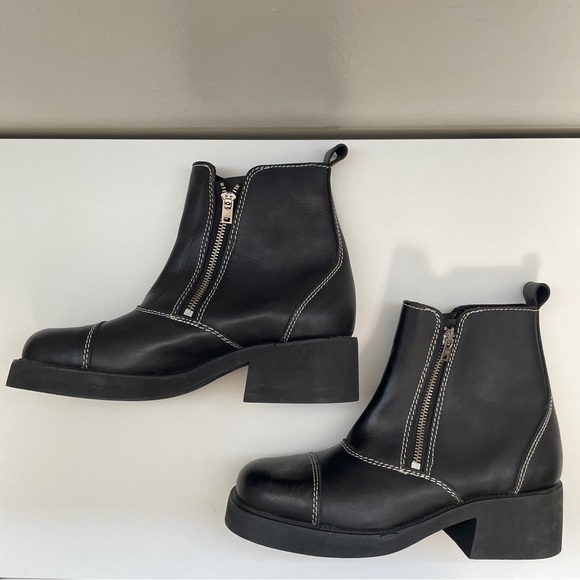 LAX Vintage 90s Y2K chunky moto boots bratz punk combat square toe lug sole sz 9 - Picture 8 of 12